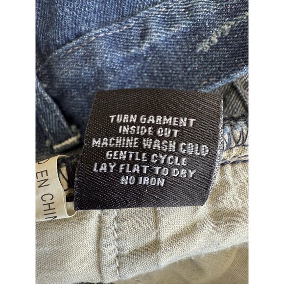 NWT Bee & Ceci Blue Skinny Fit Frayed Distressed Stretch Denim Shorts Women Sz 7 - Picture 8 of 9